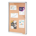 36"x24" Enclosed Cork Board with Aluminum Frame – Lockable Bulletin Board with Acrylic Door & 2 Keys – Weather-Resistant Wall Display Case for School, Home, Office