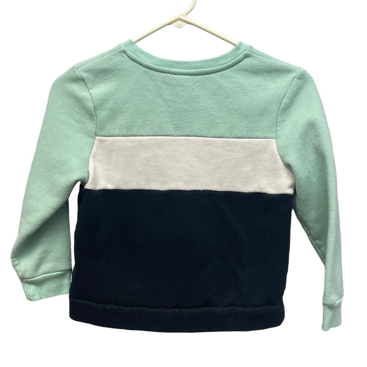 Adidas Child Small Long Sleeve Striped PolyCotton Pullover Crew Neck Sweatshirt